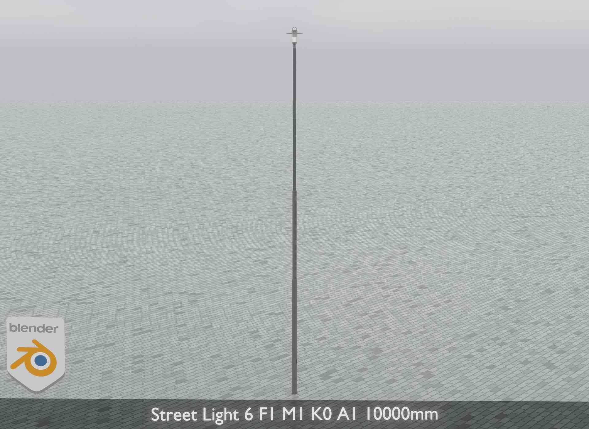 Street Light 6 F1 M1 K0 A1 10000mm Low-poly 3D model_8