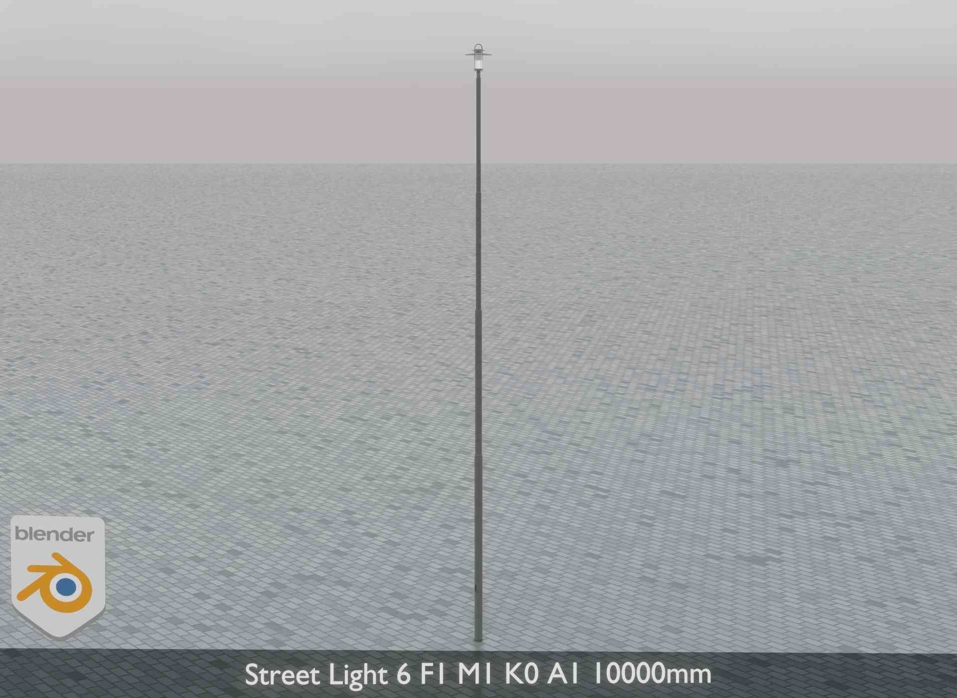 Street Light 6 F1 M1 K0 A1 10000mm Low-poly 3D model_4