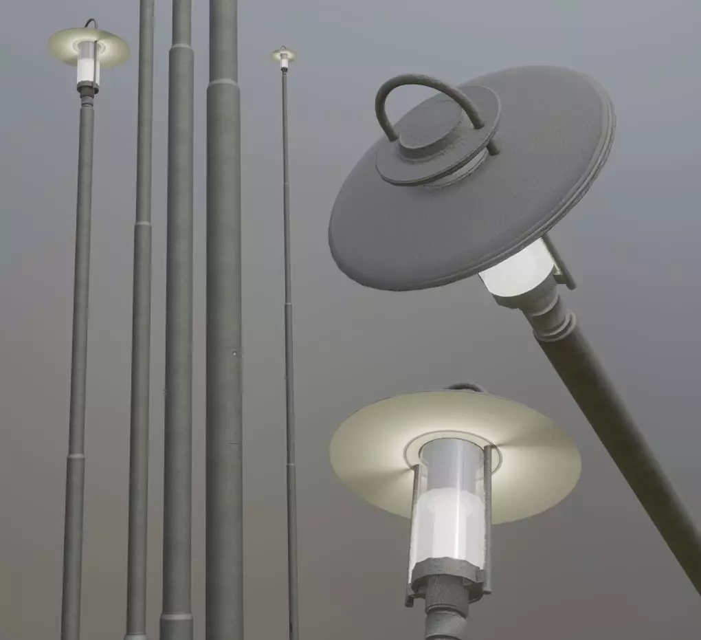 Street Light 6 F1 M1 K0 A1 10000mm Low-poly 3D model_0