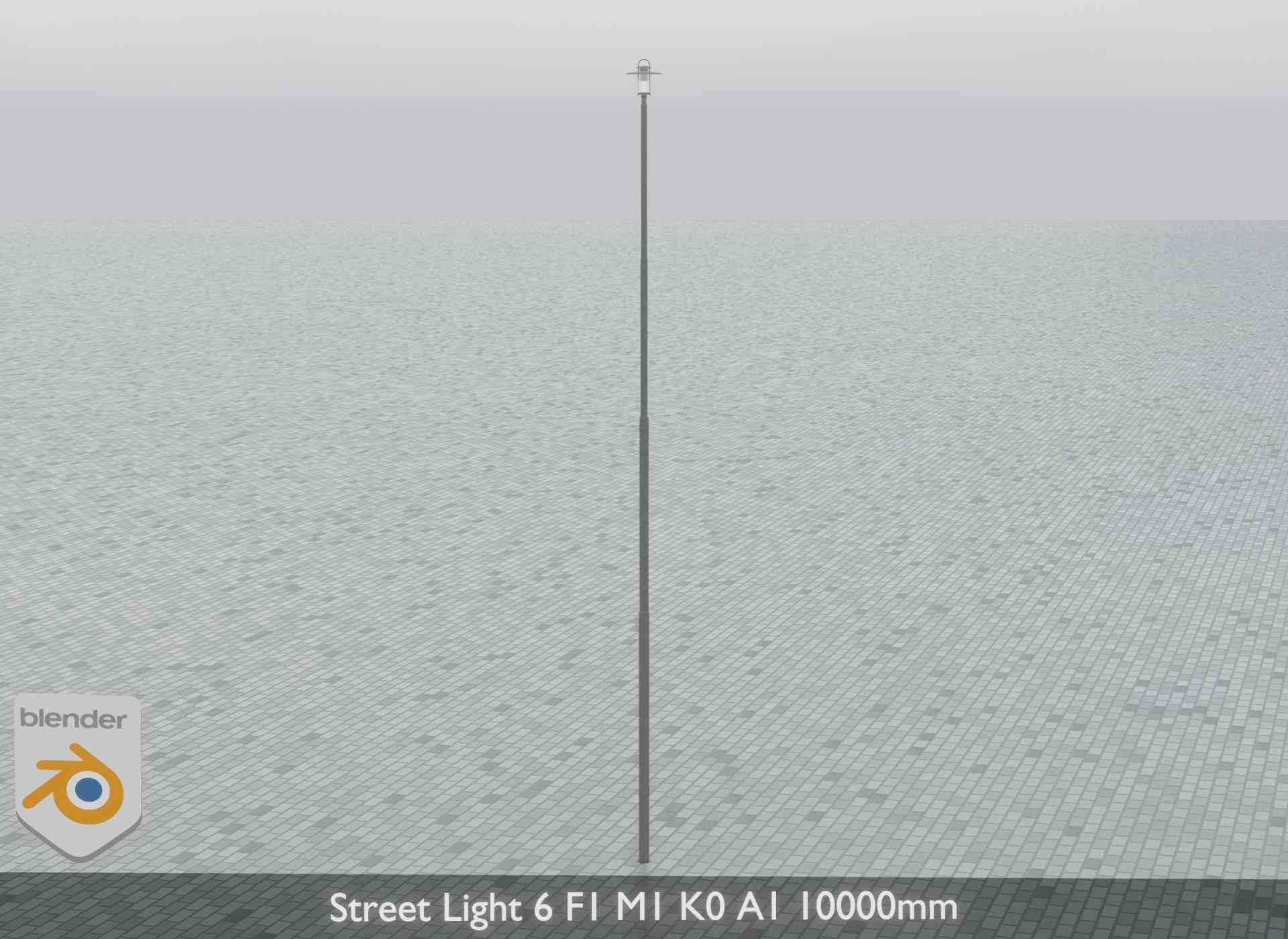 Street Light 6 F1 M1 K0 A1 10000mm Low-poly 3D model_7