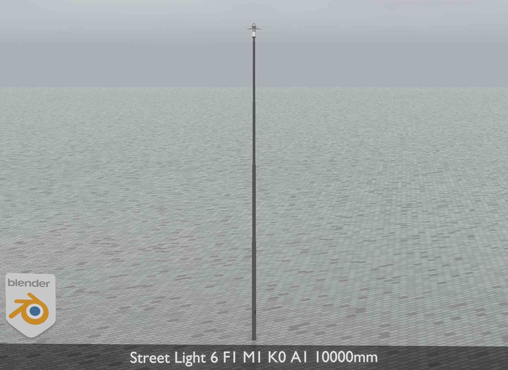 Street Light 6 F1 M1 K0 A1 10000mm Low-poly 3D model_9