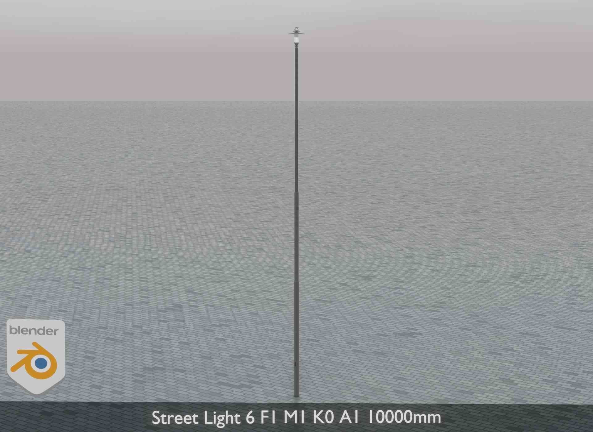 Street Light 6 F1 M1 K0 A1 10000mm Low-poly 3D model_3