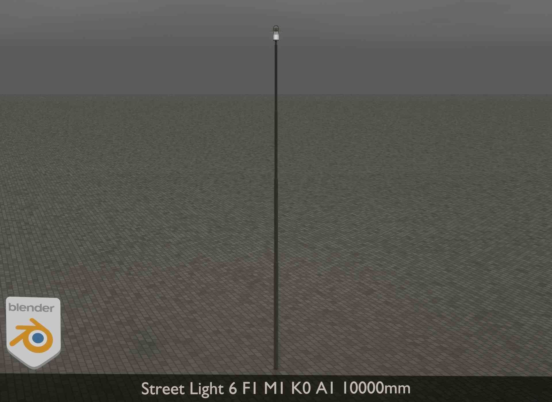 Street Light 6 F1 M1 K0 A1 10000mm Low-poly 3D model_15