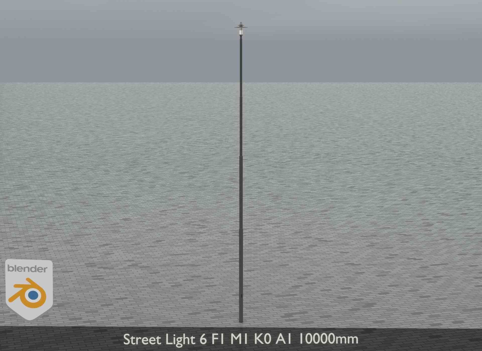 Street Light 6 F1 M1 K0 A1 10000mm Low-poly 3D model_10