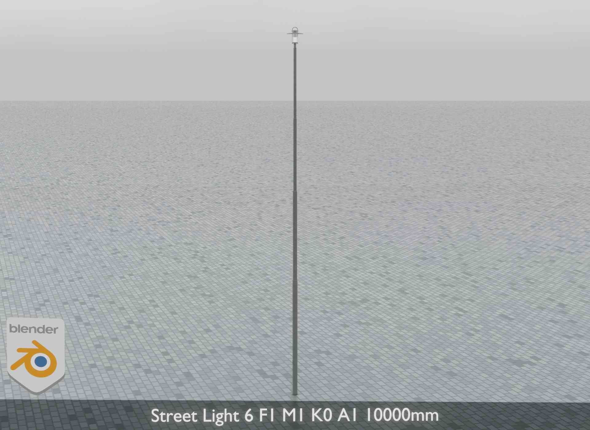 Street Light 6 F1 M1 K0 A1 10000mm Low-poly 3D model_5