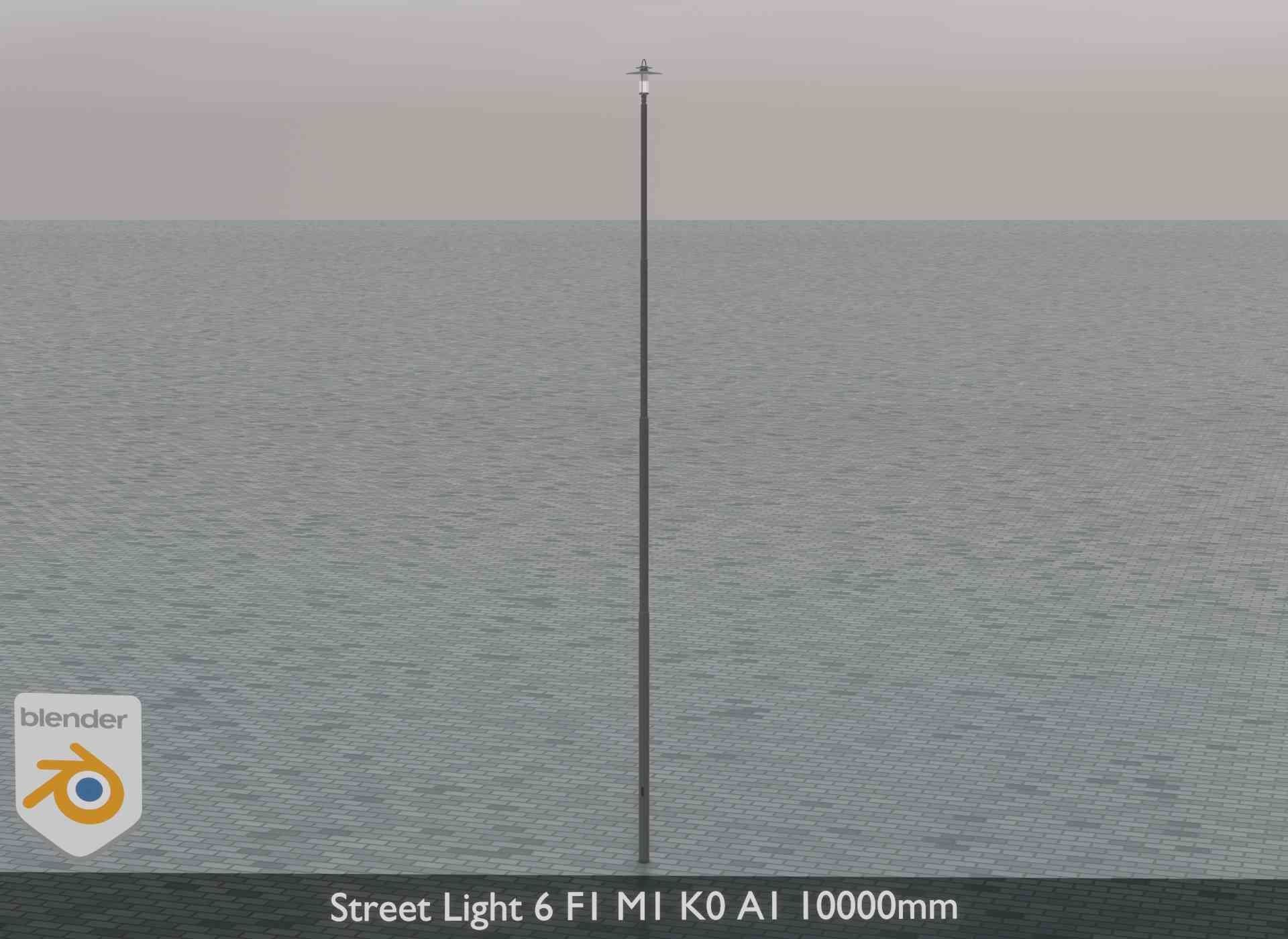 Street Light 6 F1 M1 K0 A1 10000mm Low-poly 3D model_2