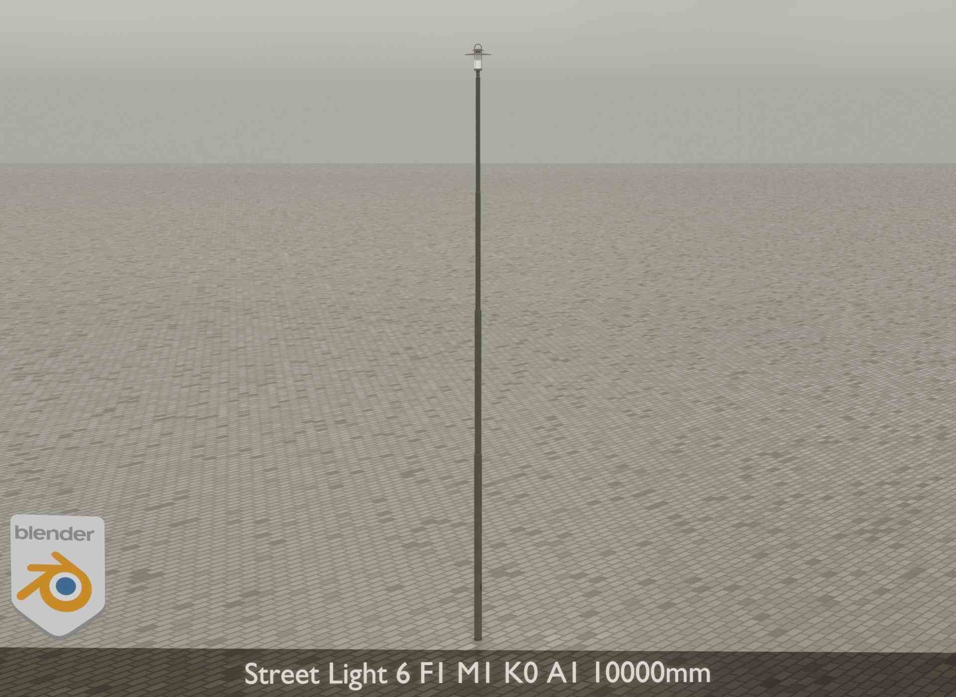 Street Light 6 F1 M1 K0 A1 10000mm Low-poly 3D model_18
