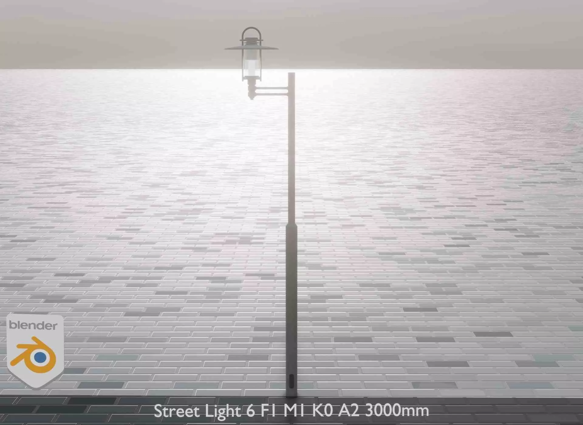 Street Light 6 F1 M1 K0 A2 3000mm Low-poly 3D model