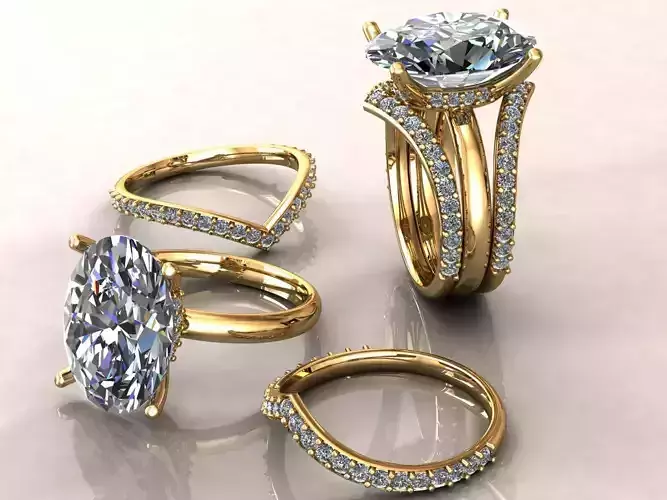 Oval 8ct Ring 3D print model
