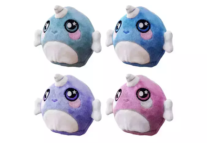Soft plush toy unicorn 3D model