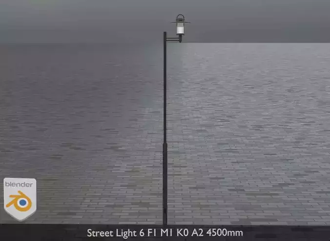 Street Light 6 F1 M1 K0 A2 4500mm Low-poly 3D model
