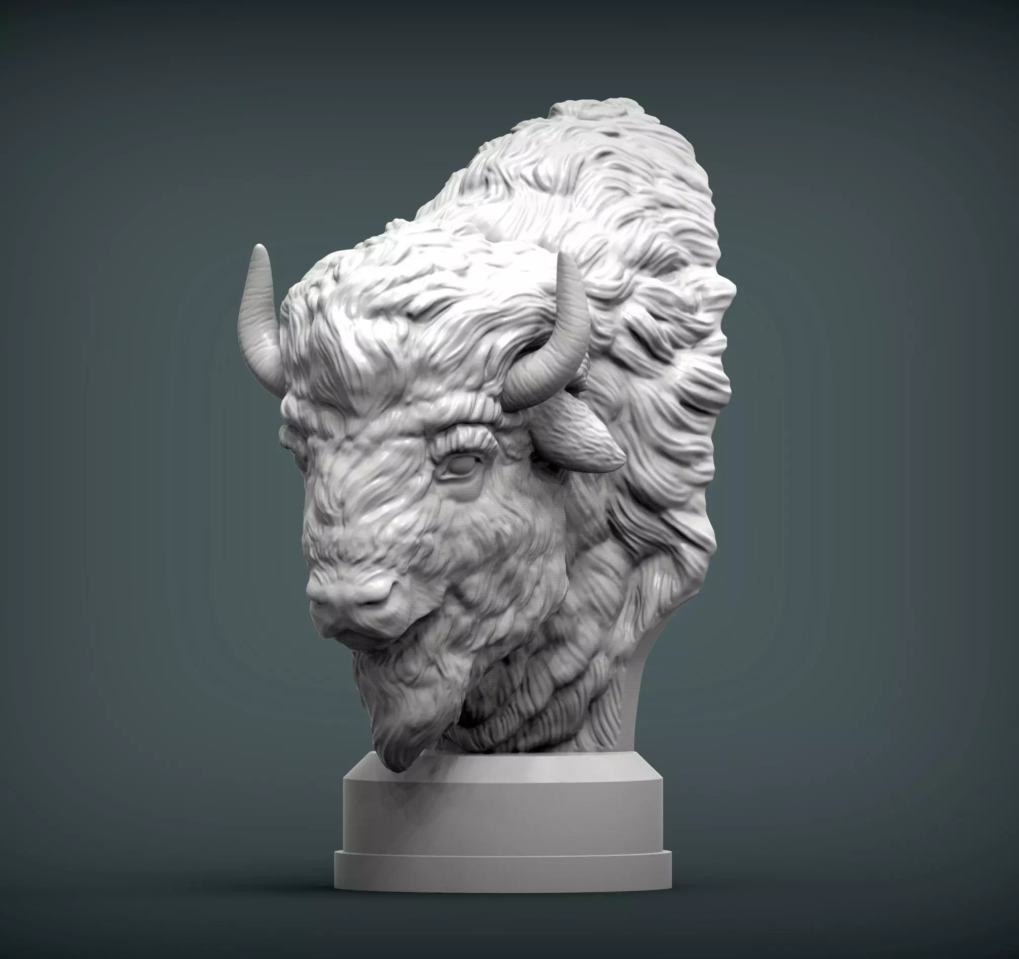 Bison bust 3D print model