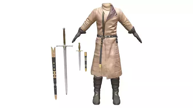 Medieval Male Swordsman Full Wear