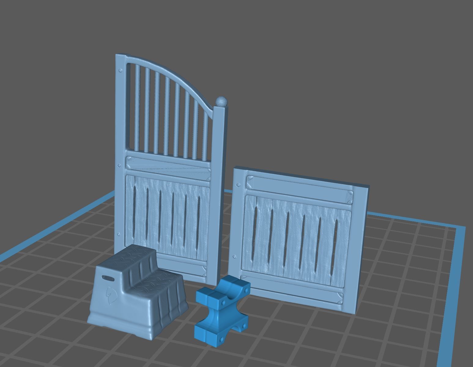 Realistic Horse Barn Set Barnpannel mountingblock cavaletti  3D print model_4