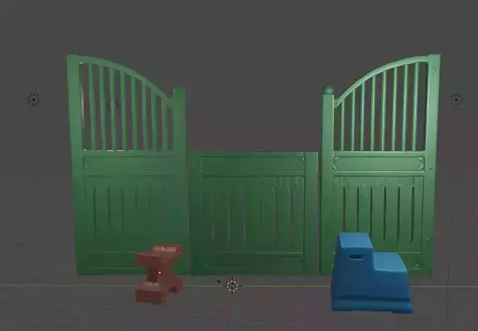 Realistic Horse Barn Set Barnpannel mountingblock cavaletti  3D print model