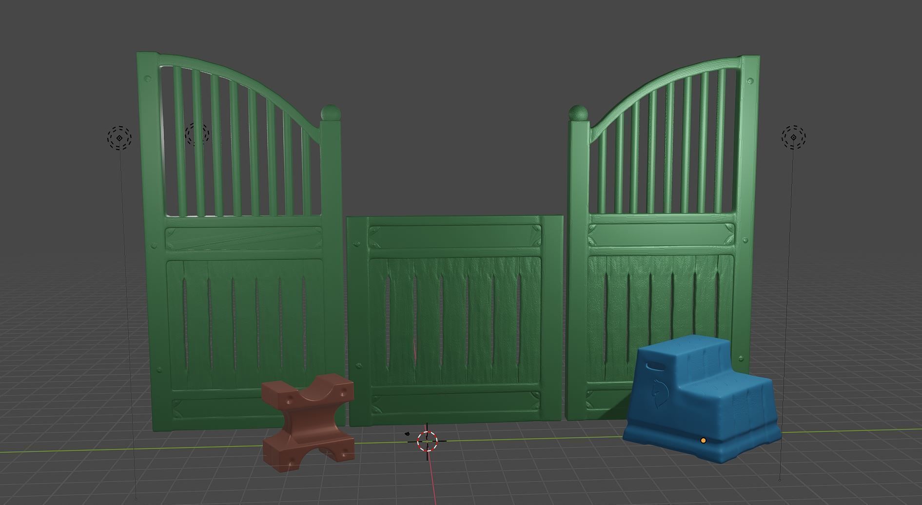 Realistic Horse Barn Set Barnpannel mountingblock cavaletti  3D print model_1