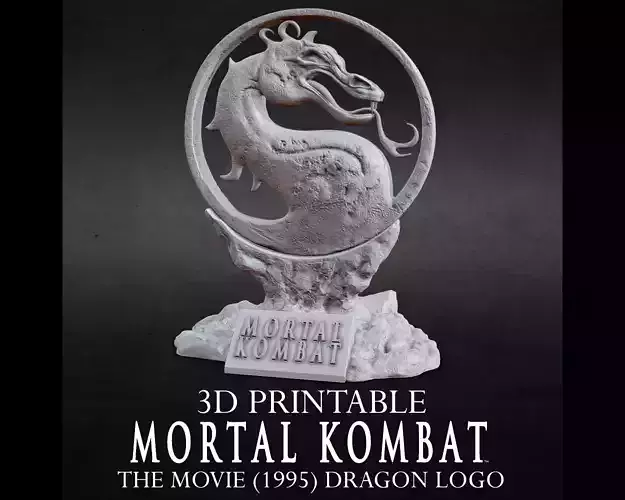 3D PRINTABLE MORTAL KOMBAT THE MOVIE DRAGON LOGO 1995 ROCK BASE