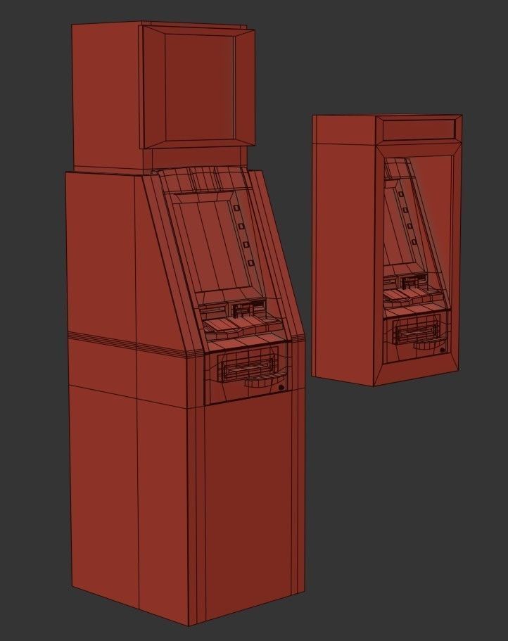 ATM Machine Pack Low-poly 3D model_27