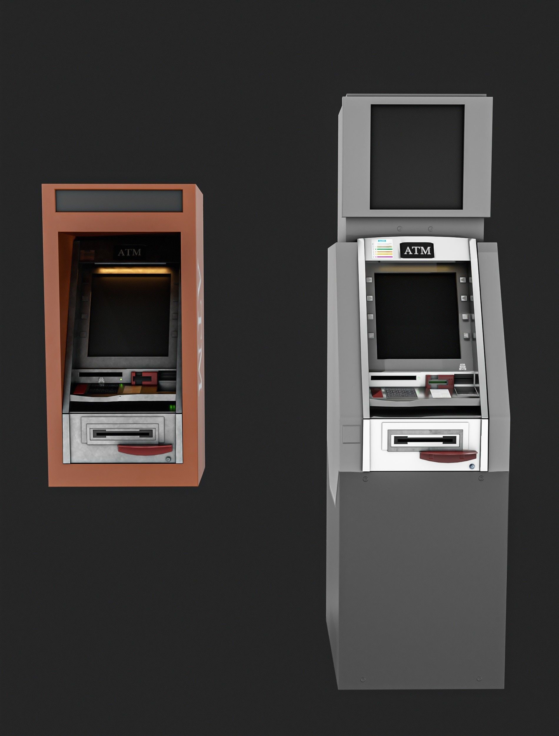 ATM Machine Pack Low-poly 3D model_12