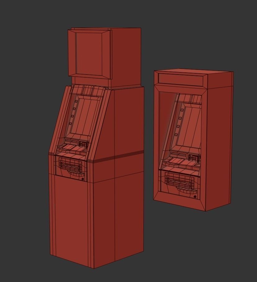 ATM Machine Pack Low-poly 3D model_26