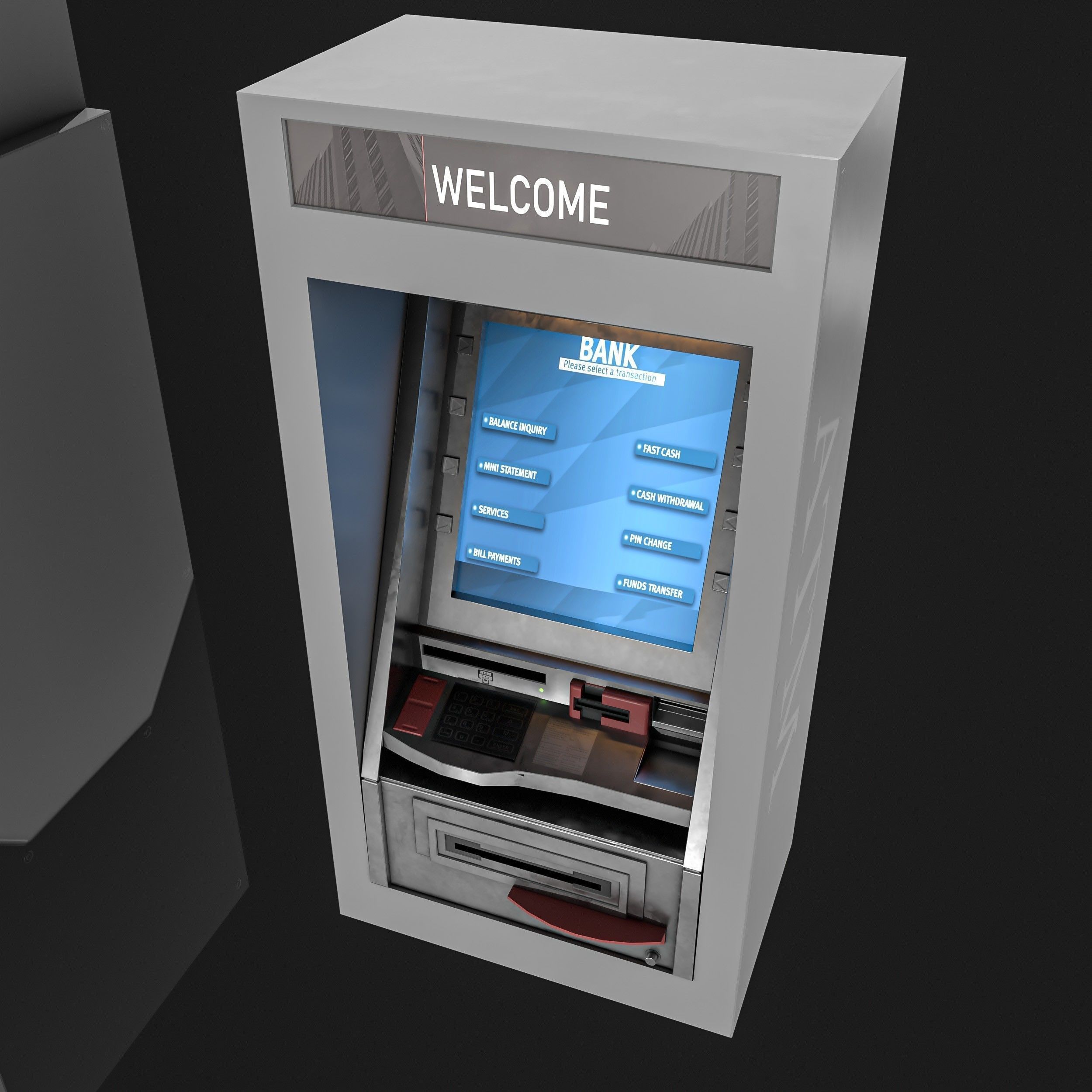ATM Machine Pack Low-poly 3D model_21