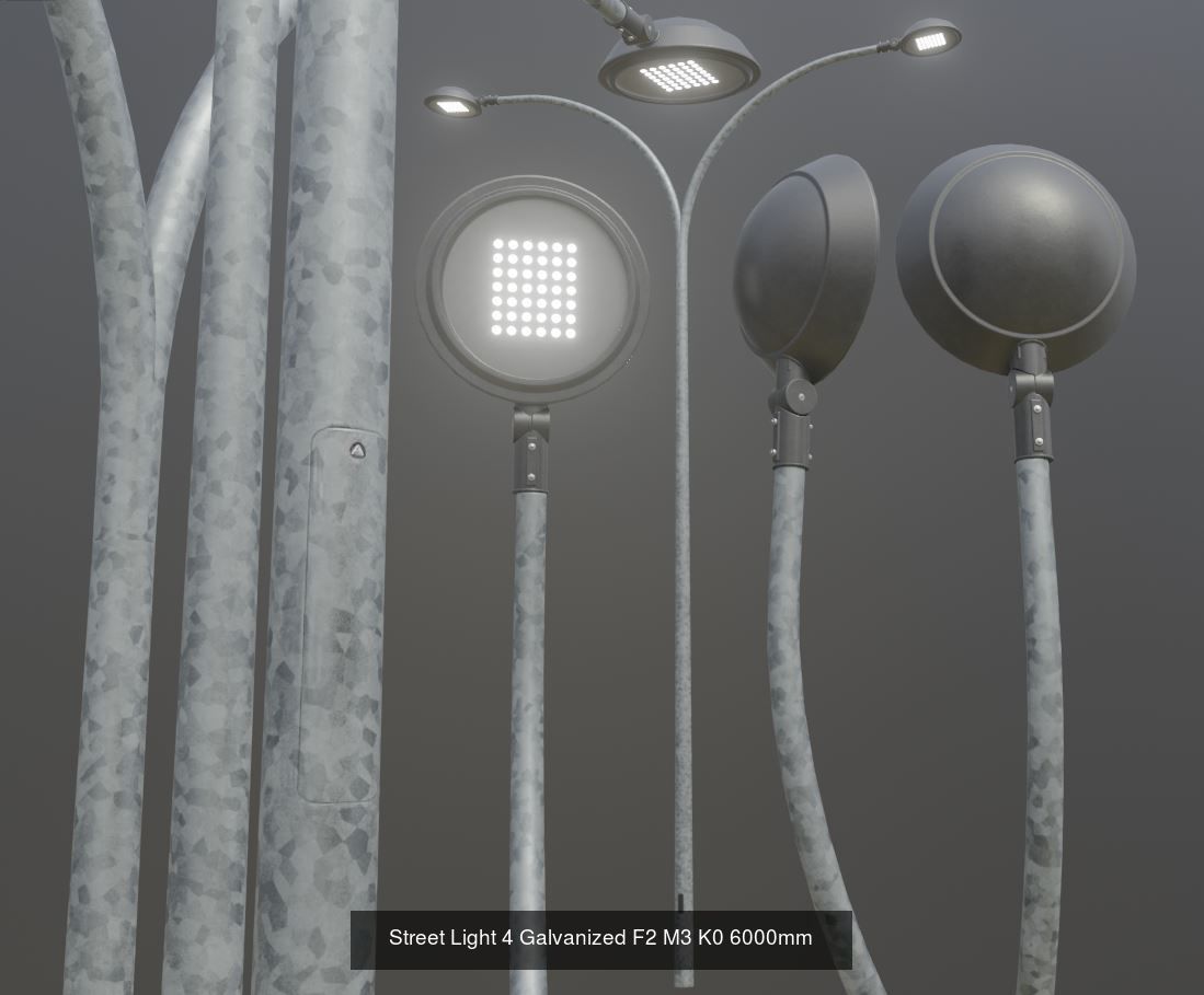 Street Light 1 2 3 4 5 Galvanized 3D Model Collection_170
