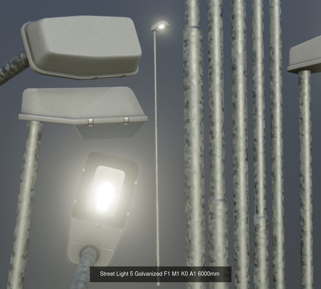 Street Light 1 2 3 4 5 Galvanized 3D Model Collection_189
