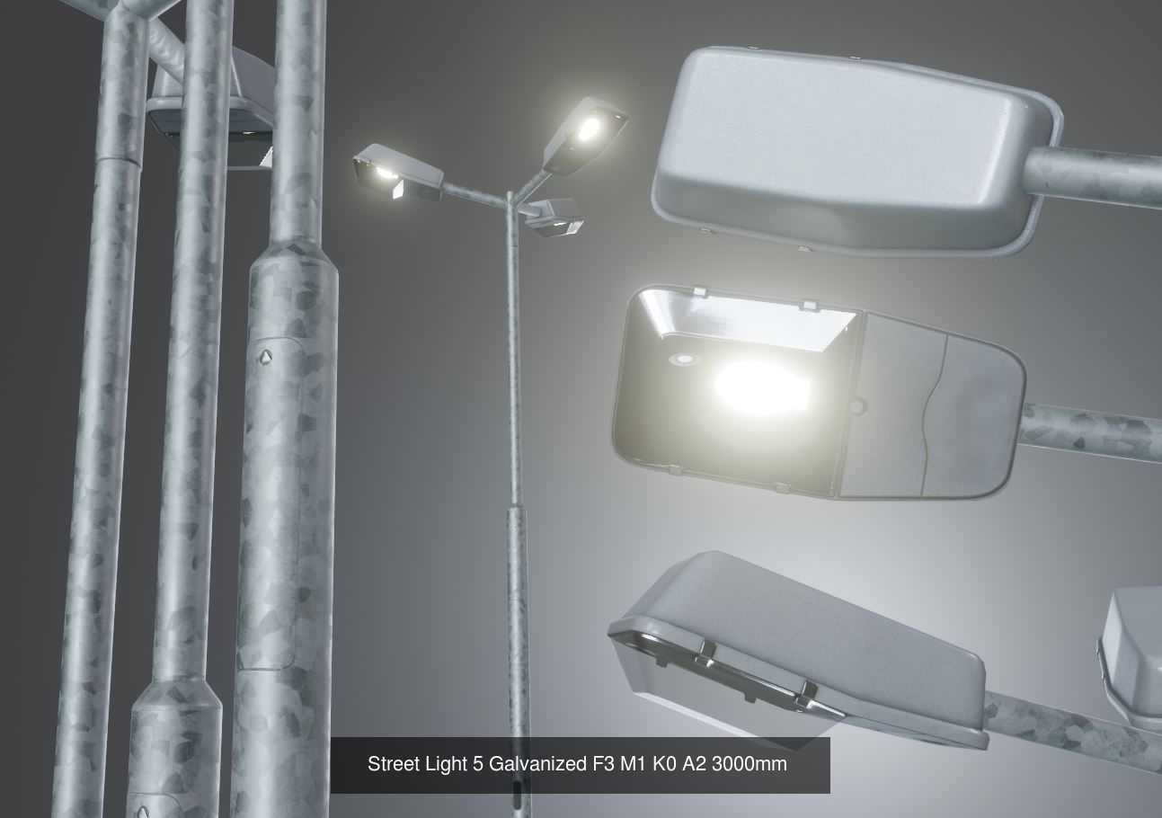 Street Light 1 2 3 4 5 Galvanized 3D Model Collection_204