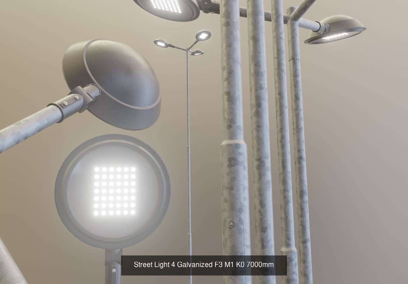 Street Light 1 2 3 4 5 Galvanized 3D Model Collection_176