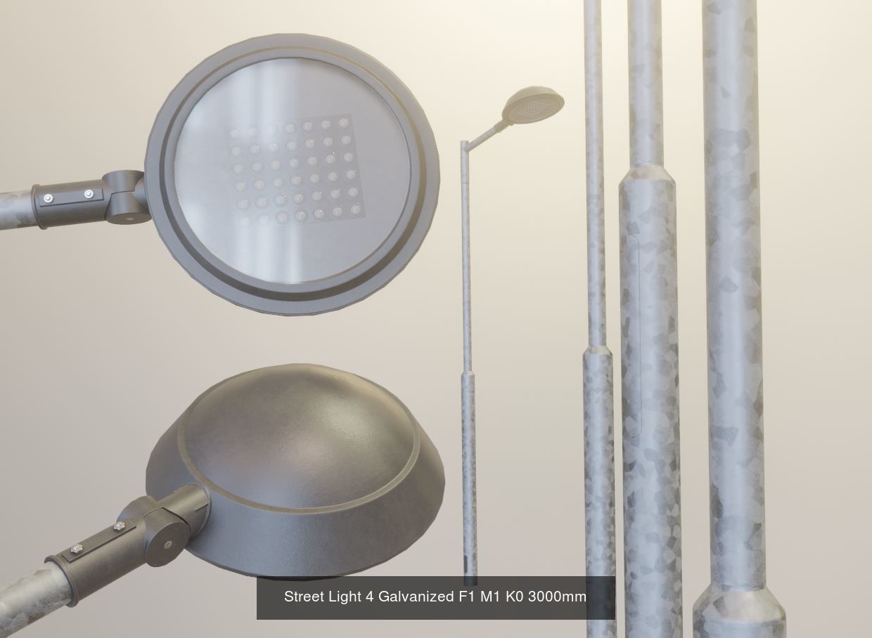 Street Light 1 2 3 4 5 Galvanized 3D Model Collection_148