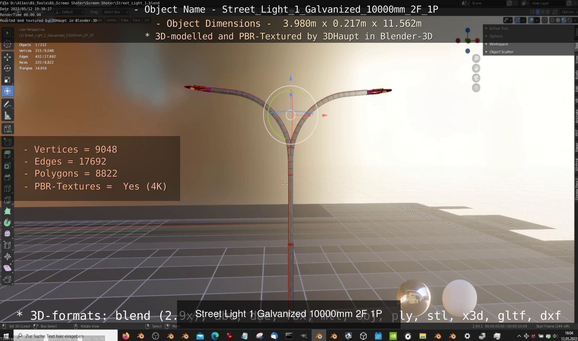 Street Light 1 2 3 4 5 Galvanized 3D Model Collection_70