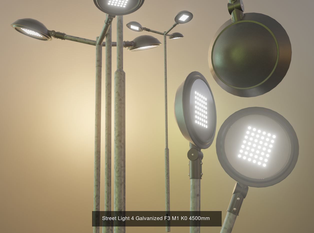 Street Light 1 2 3 4 5 Galvanized 3D Model Collection_173