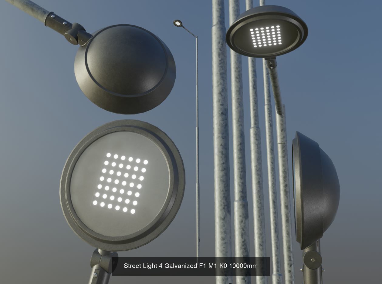 Street Light 1 2 3 4 5 Galvanized 3D Model Collection_153