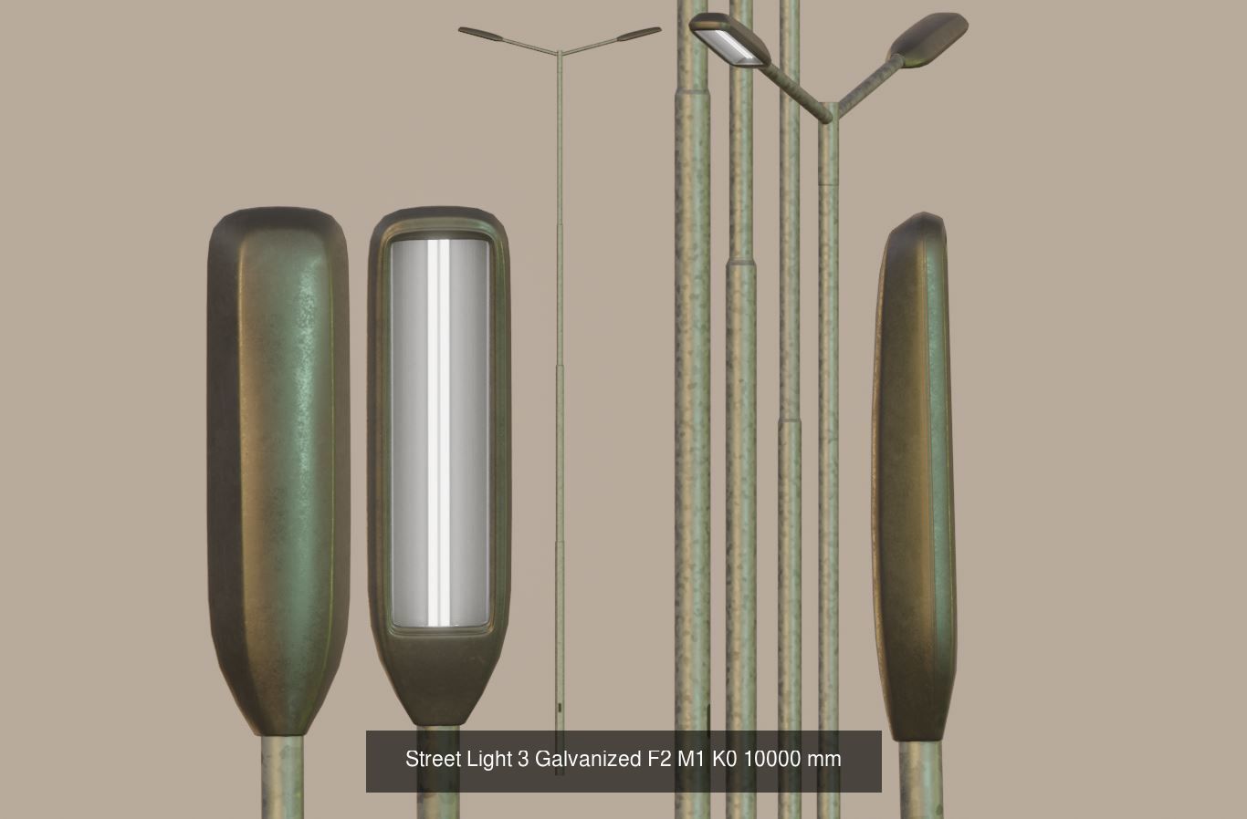 Street Light 1 2 3 4 5 Galvanized 3D Model Collection_141