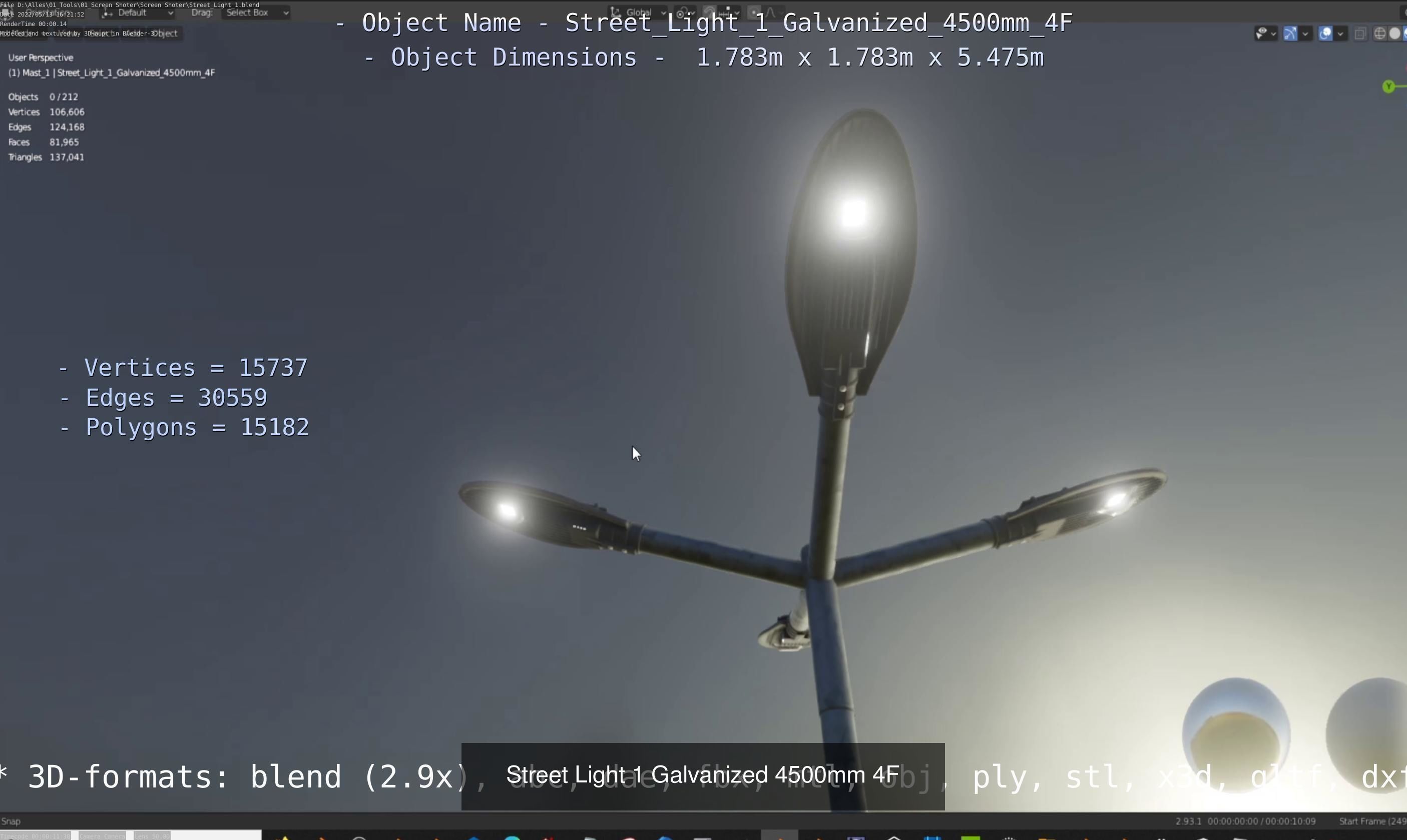 Street Light 1 2 3 4 5 Galvanized 3D Model Collection_57