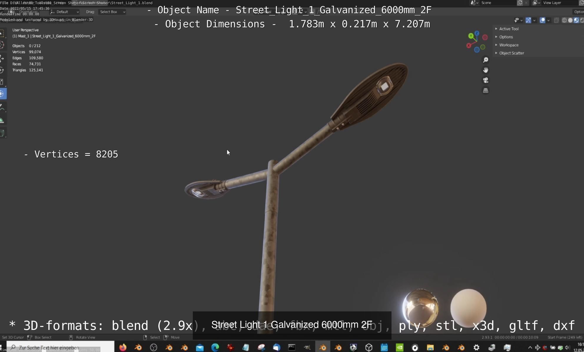 Street Light 1 2 3 4 5 Galvanized 3D Model Collection_49