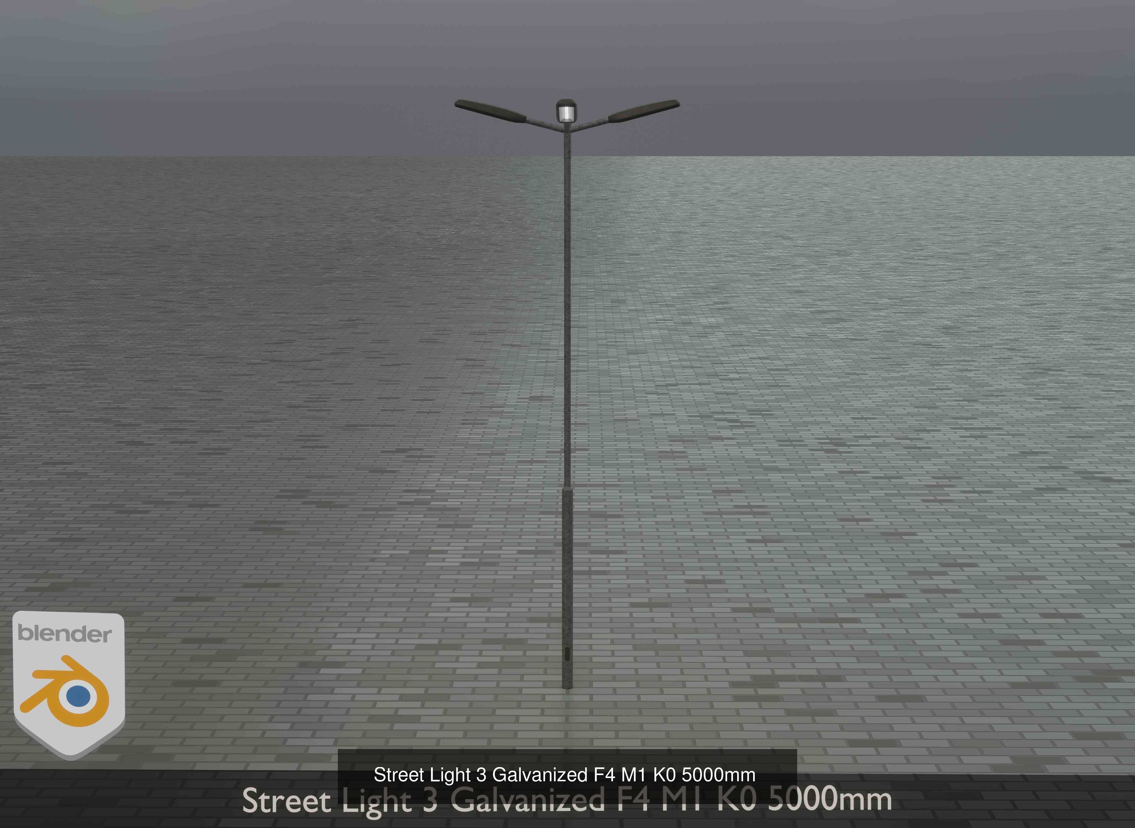 Street Light 1 2 3 4 5 Galvanized 3D Model Collection_133