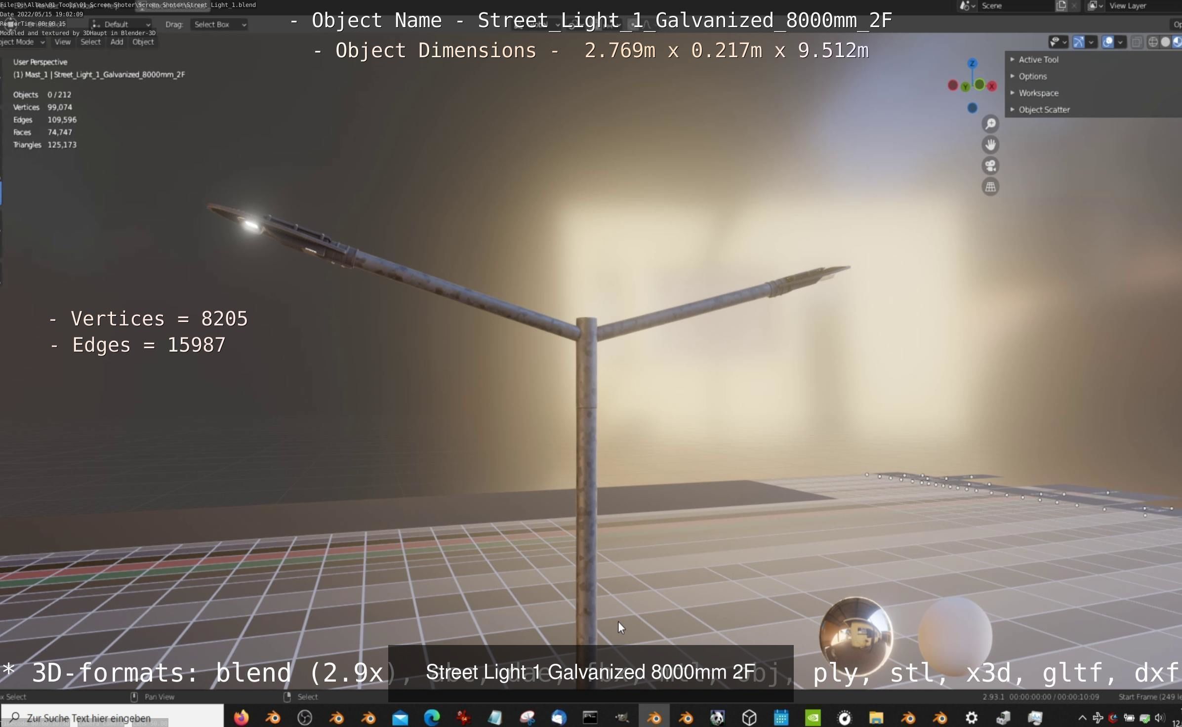 Street Light 1 2 3 4 5 Galvanized 3D Model Collection_39