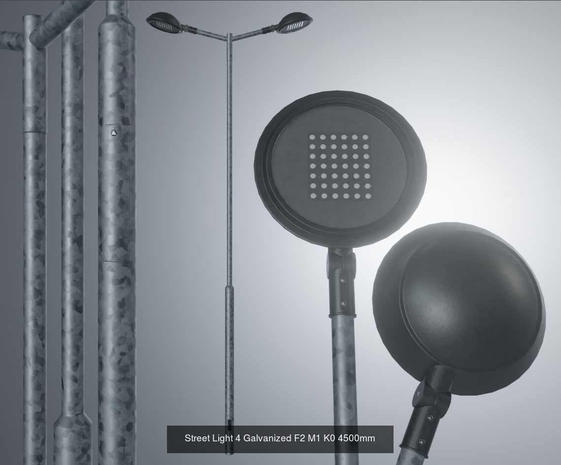 Street Light 1 2 3 4 5 Galvanized 3D Model Collection_161