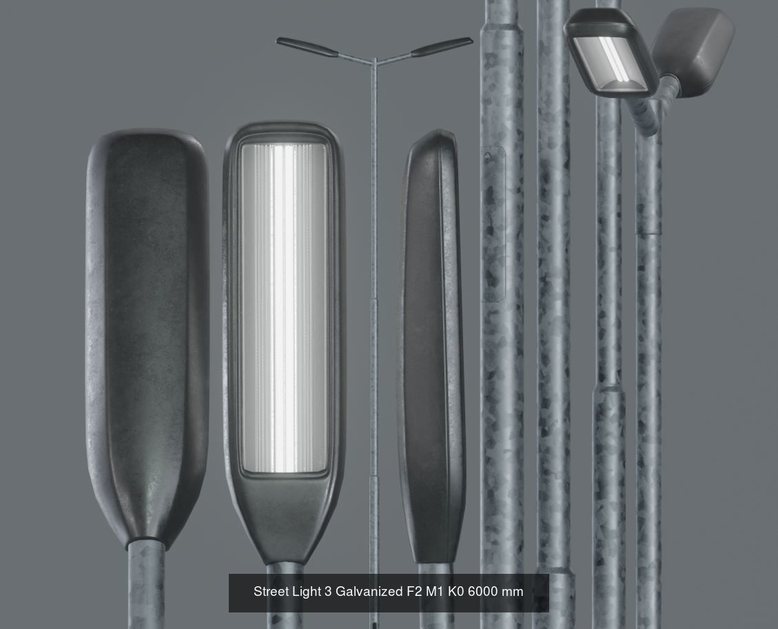 Street Light 1 2 3 4 5 Galvanized 3D Model Collection_140