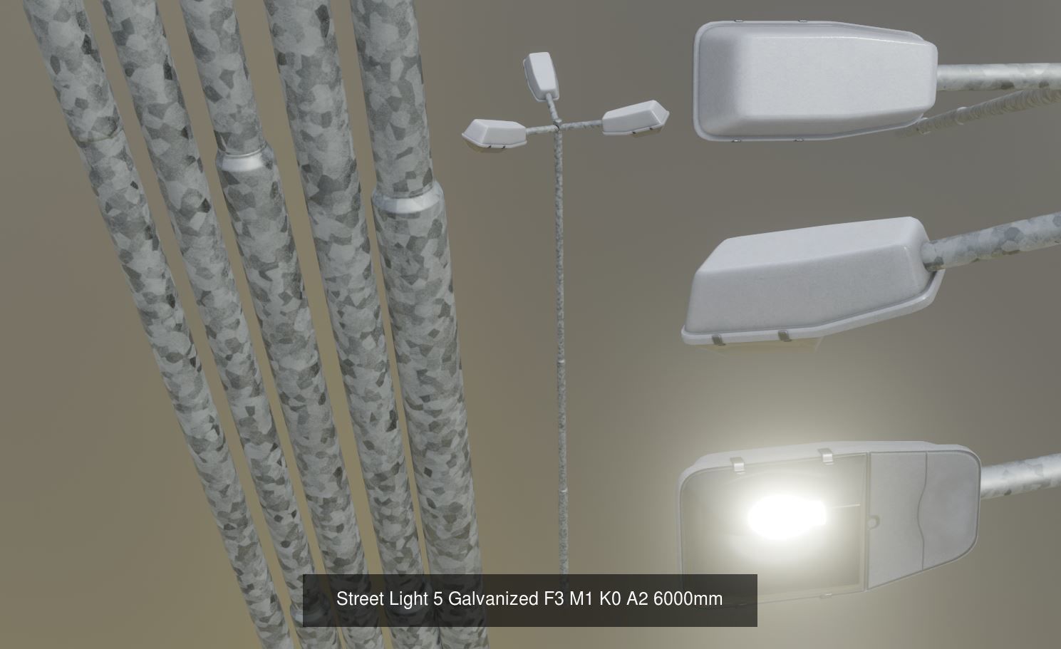 Street Light 1 2 3 4 5 Galvanized 3D Model Collection_207