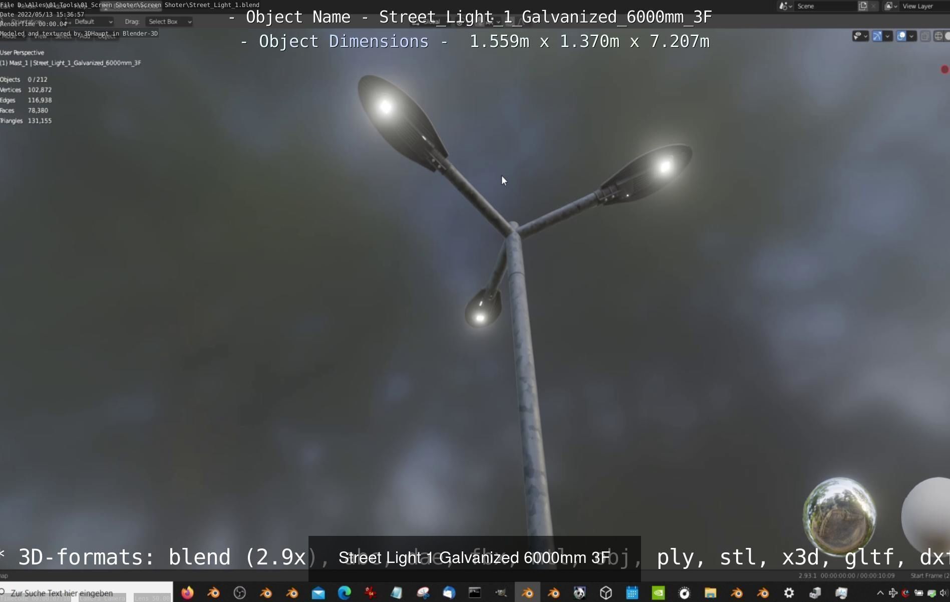 Street Light 1 2 3 4 5 Galvanized 3D Model Collection_46