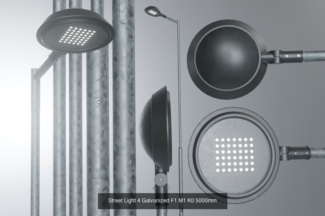 Street Light 1 2 3 4 5 Galvanized 3D Model Collection_150