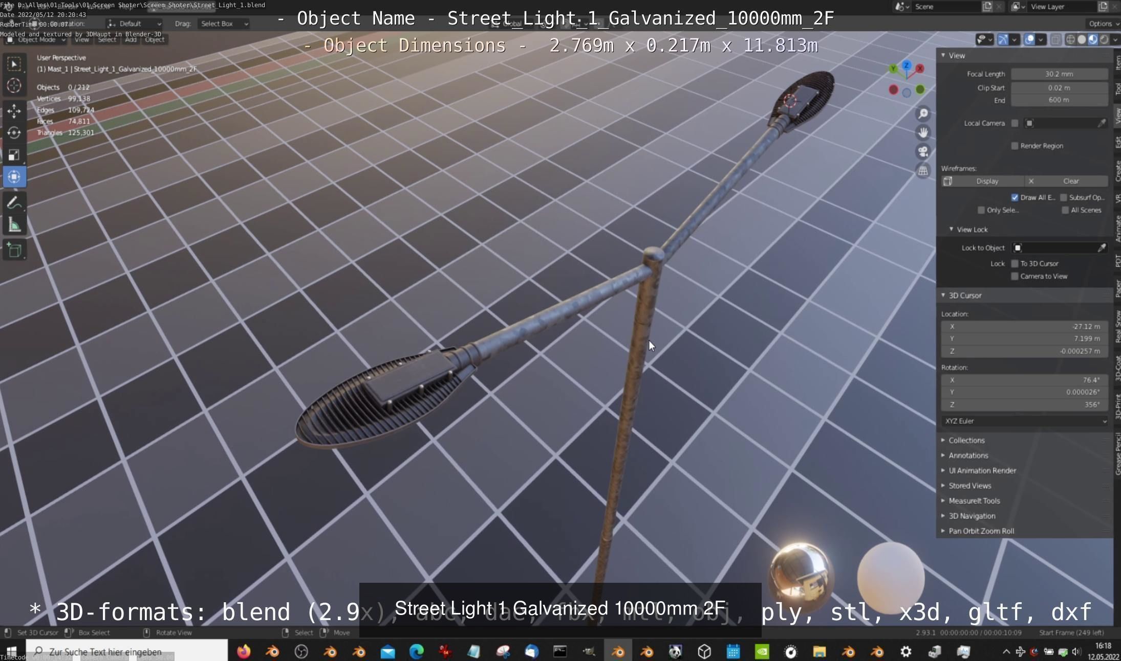 Street Light 1 2 3 4 5 Galvanized 3D Model Collection_71