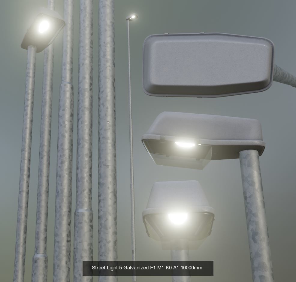 Street Light 1 2 3 4 5 Galvanized 3D Model Collection_192