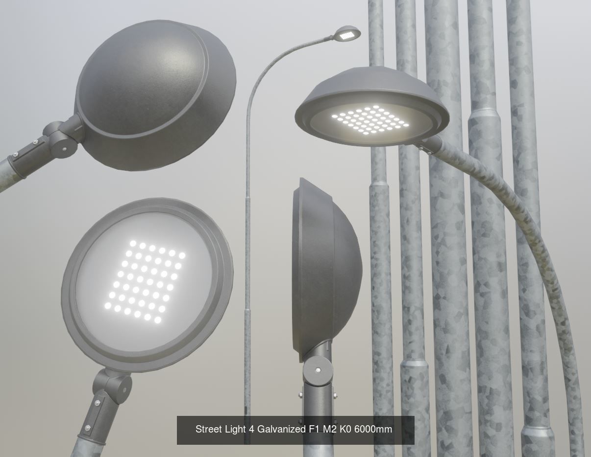 Street Light 1 2 3 4 5 Galvanized 3D Model Collection_156
