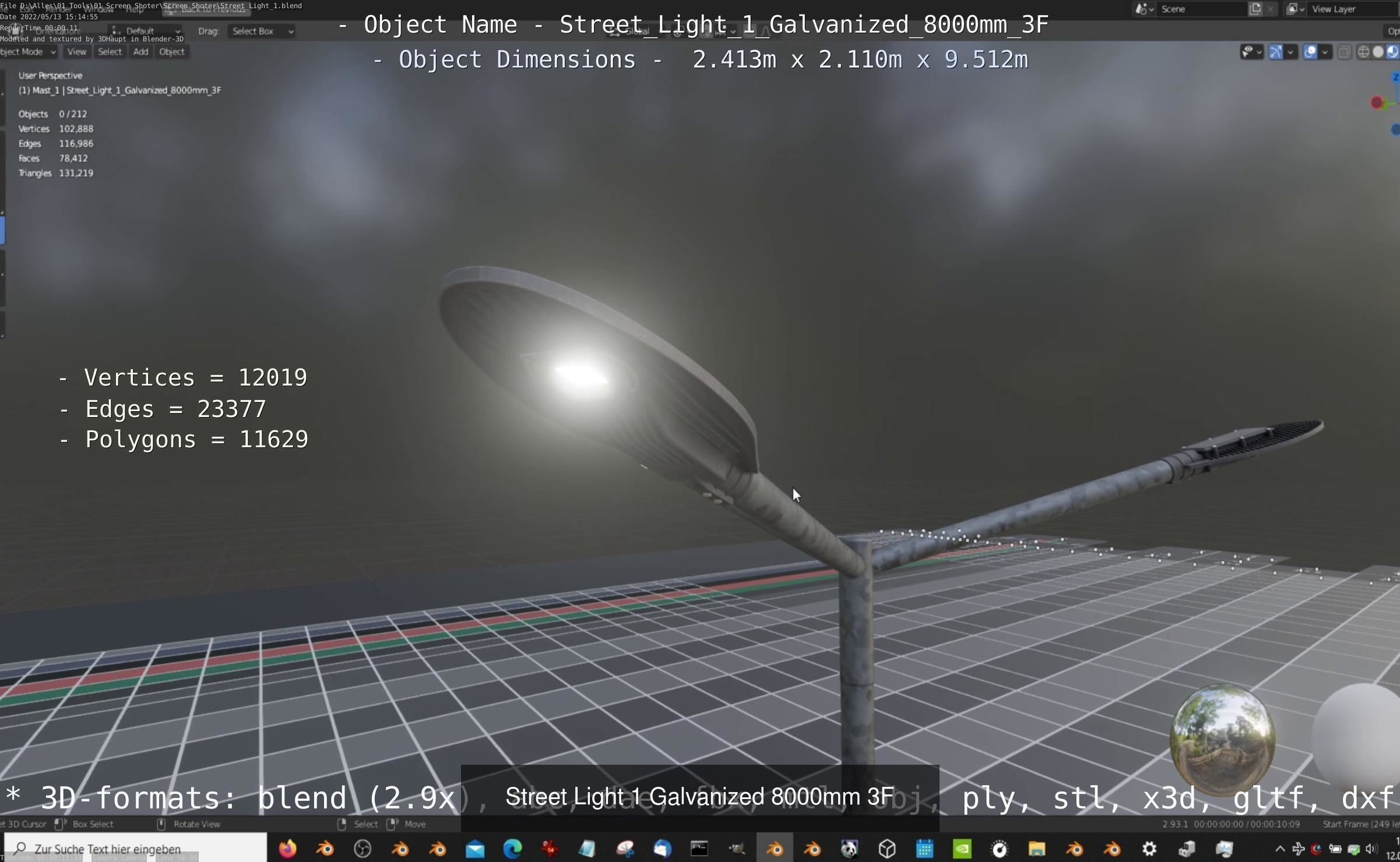 Street Light 1 2 3 4 5 Galvanized 3D Model Collection_38