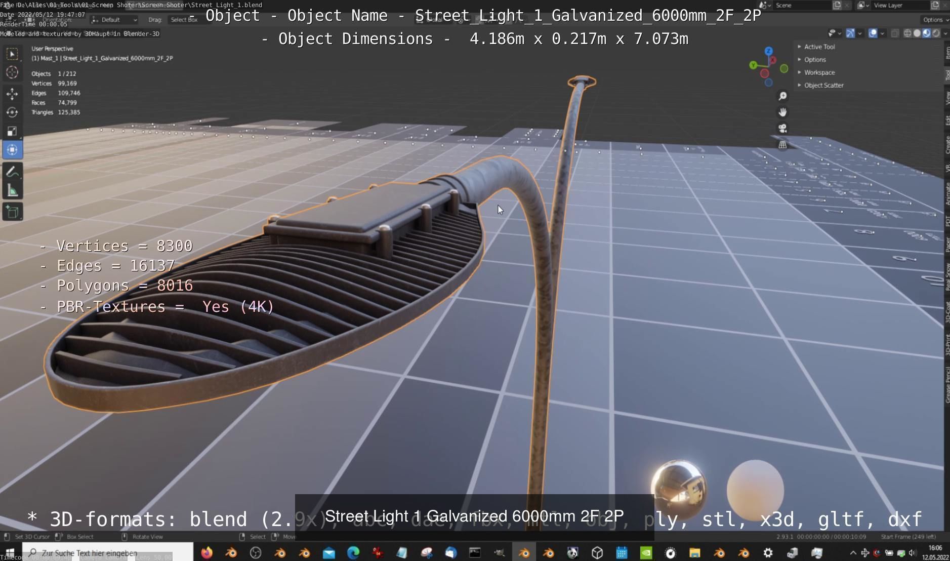 Street Light 1 2 3 4 5 Galvanized 3D Model Collection_47