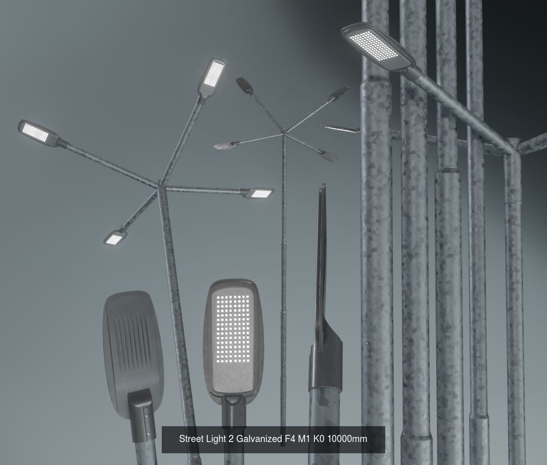 Street Light 1 2 3 4 5 Galvanized 3D Model Collection_111