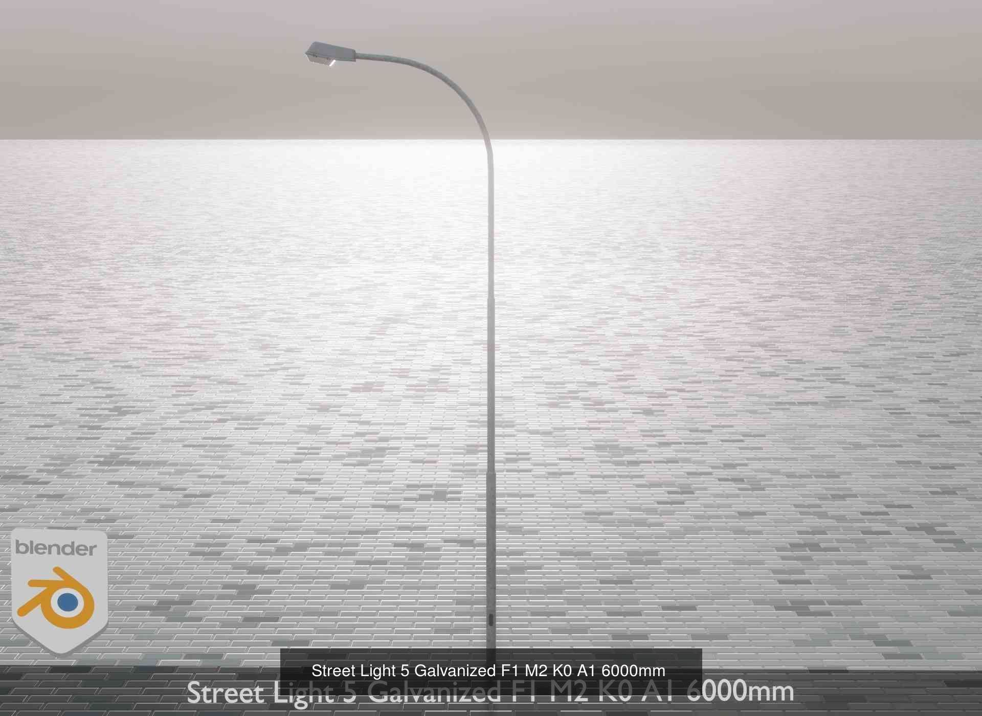 Street Light 1 2 3 4 5 Galvanized 3D Model Collection_200
